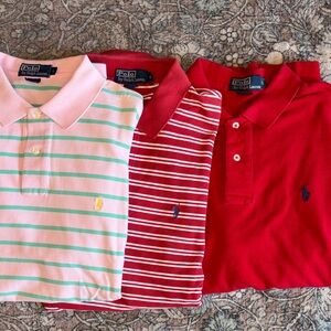 Polo by Ralph Lauren Polo Lot in Red, Pink & Red/White Stripes, Large